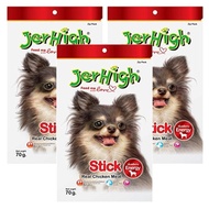 Jerhigh Stick Dog Snack Chicken Flavor 70g (3 bags) ขนมสุนัข เจอร์ไฮ รสไก่ 70 กรัม (3 ห่อ)