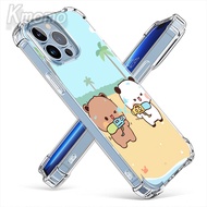 【Couple Bear】Covers Huawei P50 Pro P40 P30 Lite P20 Pro Transparent Shockproof TPU Back Clear Cover jelly Case Cases