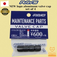 <Sale>RAYS NEW logo aluminum valve cap set of 4 BK (Black) 74150000401BK