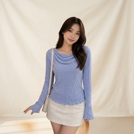 BHO FASHION - ZER BLOUSE AMELIA POLKA LONG SLEEVE BASIC LATEST BLOUSE DAILYWanita / MOON TOP