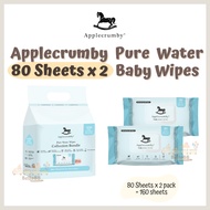 (80's X 2 packs) Applecrumby Pure Water Baby Wipes Baby Wet Wipes Wet Tissue Tisu Basah Bayi