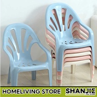 SHANJIE Backrest Chair Dining Chair Armchair Thickened Sturdy Plastic Adult Household Simple Leisure