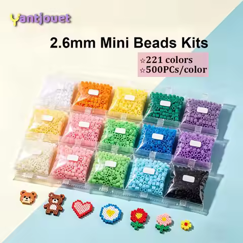 221colors Yantjouet 2.6mm 500PCs/color Mini Beads kit Pixel Art Gift Hama Beads Fuse Beads Diy Pixel