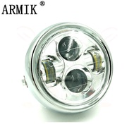 CG125 Motorcycle Modified Retro Headlight GN125 Retro Metal Headlight Harley LED Headlight Harley Li