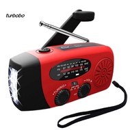 turbobo Radio Multifunctional Sensitive Portable Solar Hand-crank AM/FM/WB Weather Radio for Home
