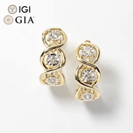 Custom IGI GIA HPHT CVD Vvs Lab Grown Made Created Diamond Earring 14K 18K Solid Gold Diamond Hoop E