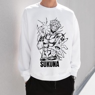 Anime Sukuna JJK Sweatshirt_ Japanese Manga Graphic Crewneck Sweatshirts 100%Cotton Print Unisex Lon
