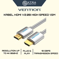 Vention High Speed Cotton Braided HDMI Cable v.2.0/b 4K - 1.5 Meters