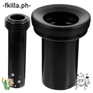 FKILLA 2pcs Toilet Parts, Wall-mounted Black Toilet Connecting Pipe, Bathroom Flush Pipe Band Screw PP Toilet Waste Pipe