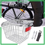 [Amleso] Rear Bike Basket Lightweight Large Capacity Basket for Kid Folding Bikes