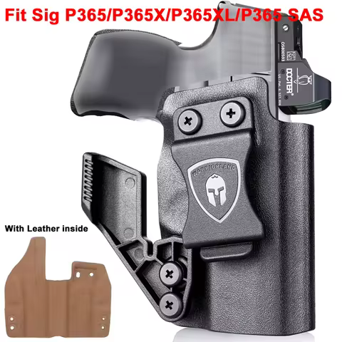 Fit Sig P365/P365X/P365 SAS,IWB Kydex Holster,Pistol Tactical Gun Bags With Leather inside Optics Cu