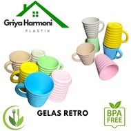 (3 DOZEN SAVING PACKAGE) RETRO GLASS - PLASTIC DRINKING WATER CUP - UNBREAKABLE WATER MUG