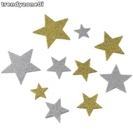 TRENDYZONE0I 200pcs Sparkly Foam Stickers, 4 Sizes, 5.5cm+4.5cm+3.5cm+2.5cm Stars Shape Glitter Star