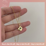 BESFOME M Letter S925 Sterling Silver Necklace Small Simple Temperament Gold Pendant Necklace