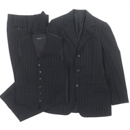 Excellent condition: GUCCI vintage 100% wool Tom Ford-era striped single-breasted three-piece suit, 