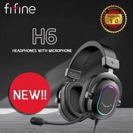 หูฟัง FIFINE H6 GAMING HEADSET FOR PC WIRED HEADPHONES WITH MICROPHONE 7.1 SURROUND SOUND COMPUTER USB HEADSET WITH EQ MODE, RGB, SOFT EAR PADS หูฟังเกมมิ่ง As the Picture One