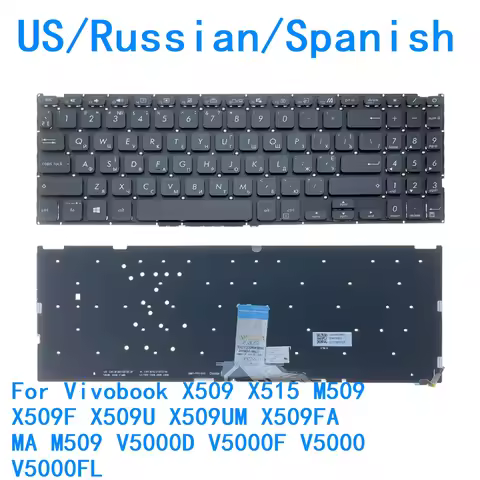 US RU SP Backlit Keyboard For ASUS Vivobook X509 X515 M509 X509F X509U X509UM X509FA MA M509 V5000D 