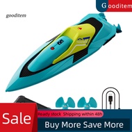 [Gooditem] Streamlined Design Rc Boat Propeller Damage Prevention Boat High-speed Remote Control Boat with Dual for Kids and Adults Water-resistant Rc Speed Boat for Fun Southeast