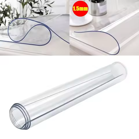 Soft Glass Tablecloth Transparent PVC Table Cloth Waterproof Oil Proof Kitchen Dining Rectangular Ta