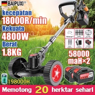 Kualitas Jerman BAIPUXI Mesin Pemotong Rumput  Dengan Daya 48V Gratis 10 baterai baterai lithium 58000MAH daya tinggi 300w berat hanya 1.8kg(Mesin Potong Rumput mesin Rumput elektrik pemotong rumput batrai Alat potong rumput mesin pemotong Mesin rumput)