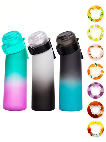 1pc Gradient Water Bottle With 1PC Random Bear Shape Scented Flavor Pods 0 Sugar 0 Calorie Water Cup