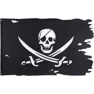 Jack Rackham Flag 3x4.8Fts Broadsword Old Skull Bones Pirate Banner Creepy Ragged
