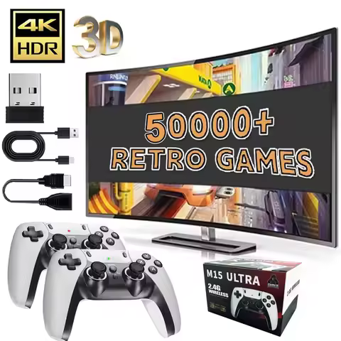 M15 ULTAR Retro Game console 4K 3D Game arcade wireless retro TV Home game console Support 2 players