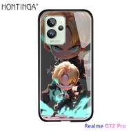 เคส Hontinga สำหรับ Realme GT 2 Pro Master Neo 2 3 3T 5G Narzo 20 Pro 30A 50 Pro 50A นายก50i 60 Q5 Pro 5G U1 X X2 Pro X50โปรเคสเอ็กซ์ที X7การ์ตูนน่ารักเคสแข็งกรอบหลังกระจกนิรภัยลายเคสโทรศัพท์ลูฟี่