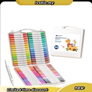 ENMY Dual Tip Acrylic Marker Pen 80/60/48/36/24/12 Colors Set Soft and Fine Brush Kids Presents
