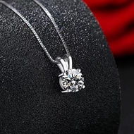 Moissanite White Gold Necklace 18k Saudi Gold Pendant Women 925 Italy