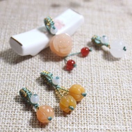 Pendant Agate Lotus Pom Small Handle Jade Handmade diy Bracelet Accessories