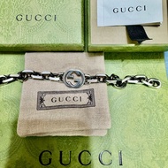 Gucci 中性復古經典純銀手環
