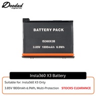 IS360X3B Battery for Insta360 X3 Replacement Battery 3.85V 1800mAh 6.9Wh, Multi-Protection, Hassle-F