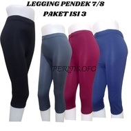 Package contains 3 leggings 7/8, Plain leggings for women, short leggings for women