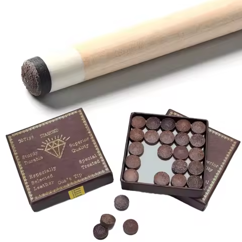 1Box /50PCS 9/10/11/12/13MM Pool Cue Red Tip Cowhide Material For American Snooker Black Eight Cue B