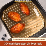 FREEYIO785BH Cooking Rack, Round Square 304 Stainless Steel Air Fryer Rack, Durable Thicken With Foo