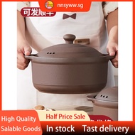 [in stock] Purple Clay Clay Pot Household Soup Stew Pot Unglazed Clay Pot High Temperature Resistant