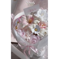 Elwyn Shop Pink Tone Mixed Scented Wax Flower Bouquet