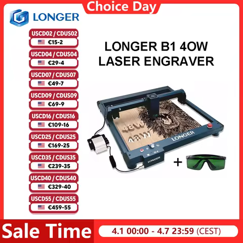 LONGER Laser B1 40W Engraver Cutter 36000mm/min High Speed Diode Laser Technology Engraving 450*440m