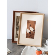 Solid Wood Beveled Photo Frame Wall Hanging a4 Business License Frame A3 Sketch Frame 4K8 Open Mount