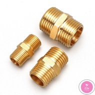 C3S 1pcs 1/8" 1/4" 3/8" 1/2 M5 M6 M8 M10 M12 M14 M16 M18 M20 M22 Male To Male Thread Brass Pipe Equa