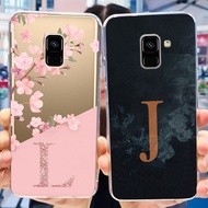 For Samsung Galaxy A8 (2018) Case A530 SM-A530F Cute Letters Flower Transparent Silicone Soft Cover For Samsung A 8 2018 Shell