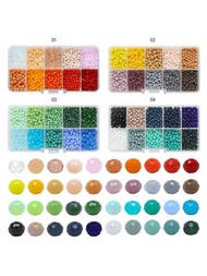 1000 piezas de cuentas de cristal facetadas de vidrio coloridas de 4mm para hacer pulseras, pendientes y collares de joyería de bricolaje