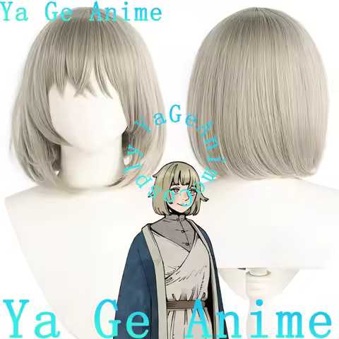 Yage Delicious in Dungeon Falin Touden Cosplay Wig Simulated Scalp Bob Cut Ash Blonde Mid-Length Hai
