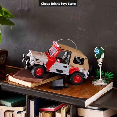 For Adults Compatible 1924pcs Jurassic World Series Jee Bricks Building Blocks Wrangler Movie Vehicl