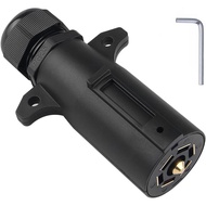 7 Pin Trailer Plug with Waterproof Seal 7 Point Trailer Wiring Replacement Plug Adapter 7 Way Round 