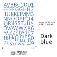 A4 Size Alphabet Stickers 12 Color English Letter And Number Combination DIY Waterproof Sticker