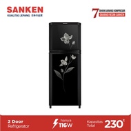 SANKEN Kulkas 2 Pintu 230L SK-V233F-BK Asli Garansi Resmi (Palembang)