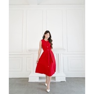 Her Vogue Carol Dress | Loose Bumil Busui Cny Imlek Natal Red Merah