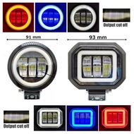 Lampu Tembak Sorot LED K30 3 Mata 30 Watt Bulat Kotak CWL Motor Mobil 4D Angel Eye Worklight